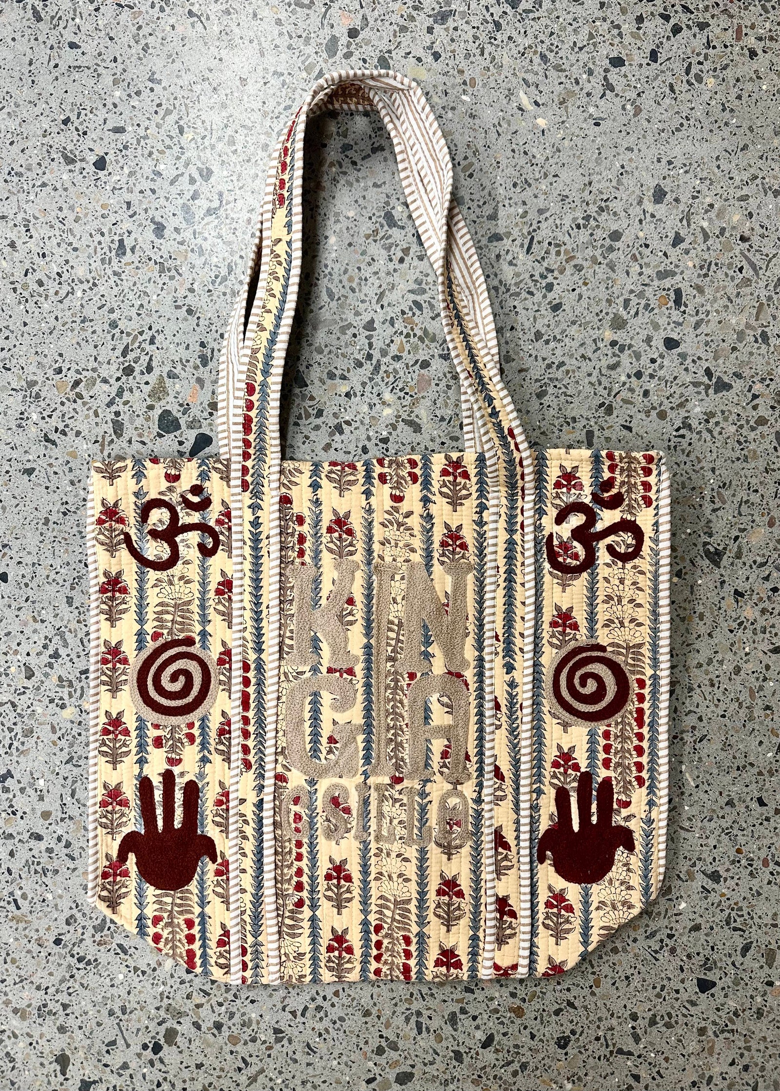 KC INDIAN BLOCK PRINTED KANTHA BAG