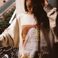 Kinga Csilla Shell OG Jumper cream oversized sweater, 100% cotton jersey, hand-drawn shell and sun doodle graphic, relaxed bohemian coastal loungewear style.