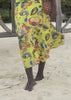 yellow floral patterned midi dress