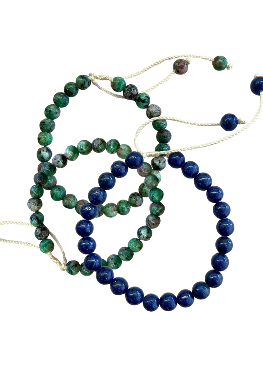 Round Stone Bracelet Trio