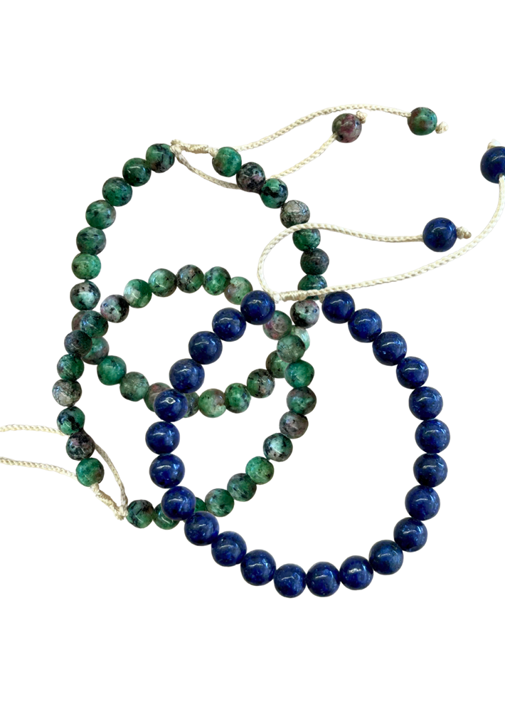 Round Stone Bracelet Trio